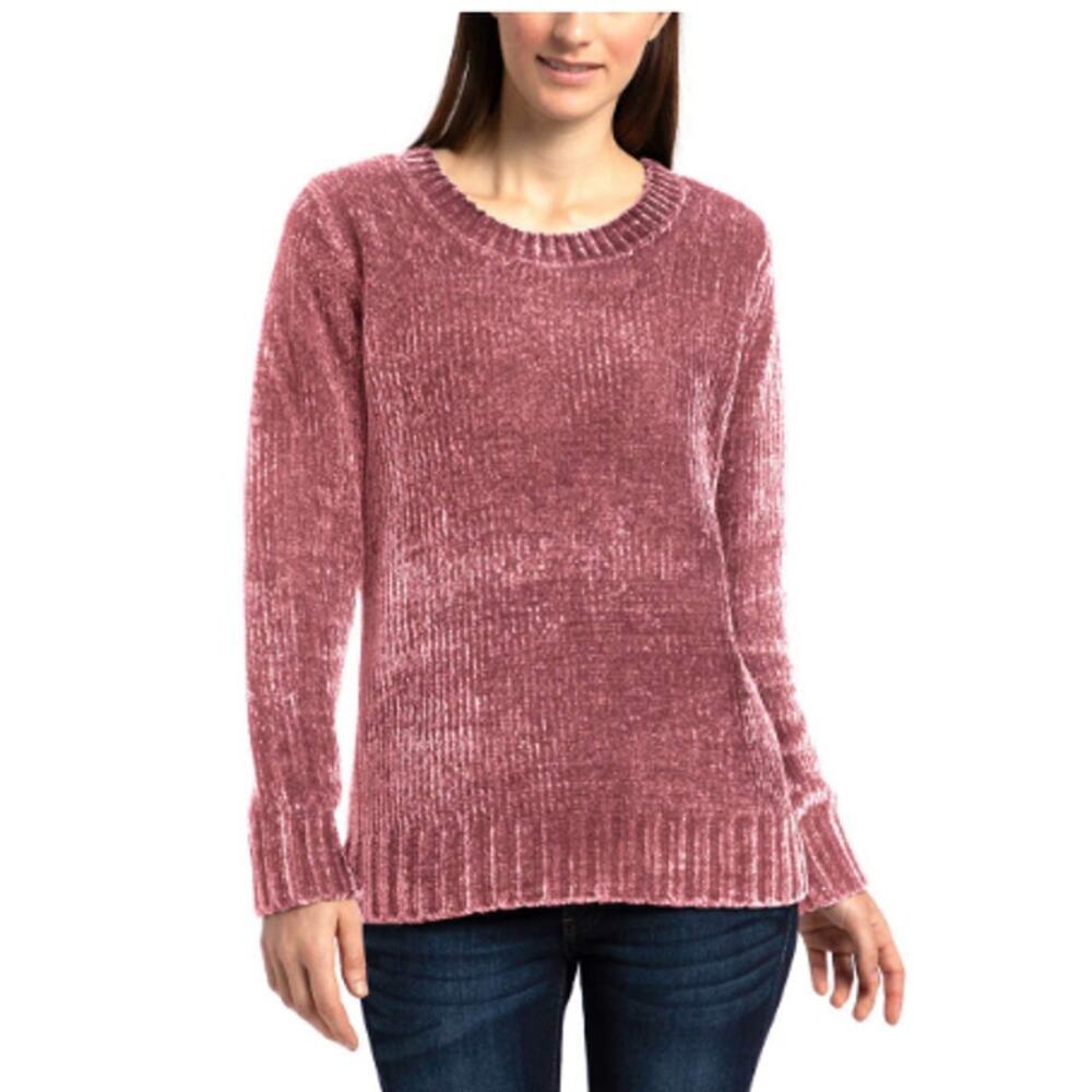 Orvis Large Dusty Rose Pink Crew Neck Cozy Chenille Sweater Fall Winter Layering